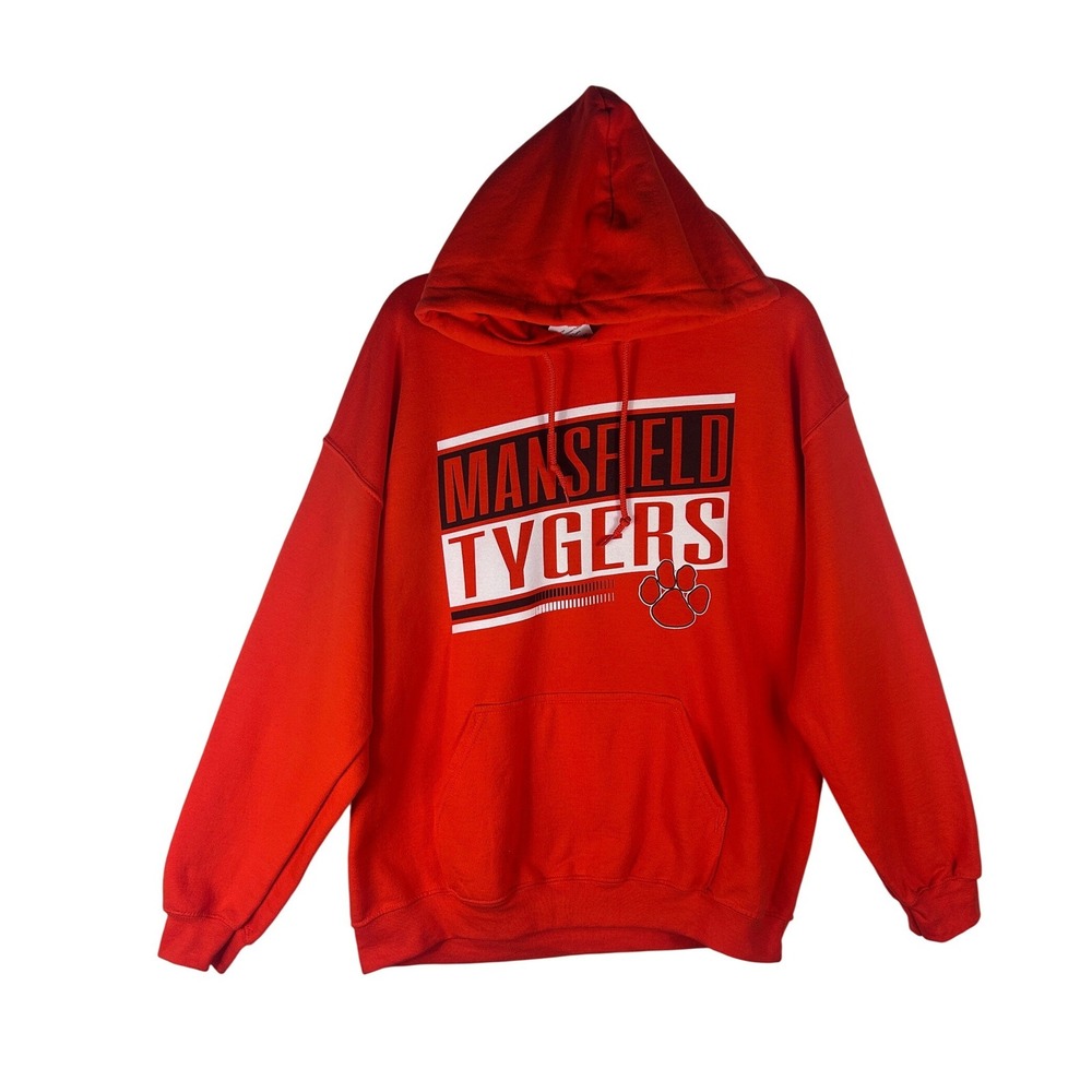 Gildan Heavy Blend Mansfield Tygers Hoodie Mens Large Orange‎ Pullover NWT